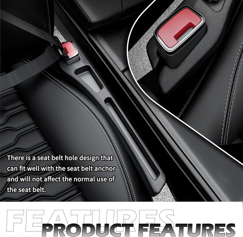 Figpade 2PCS Car Seat Gap Filler Organizer,Multifunctional Car Gap Filler Organizer Storages Phone Key Avoids Things Falling,Universal Car Blocker Between Seats Car Accessories(Red) - Image 4